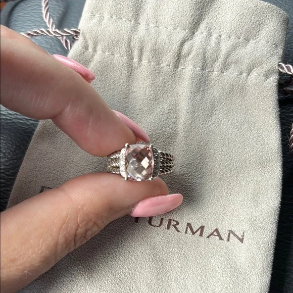 David Yurman Petite Morganite Wheaton Ring - Picture 6 of 6